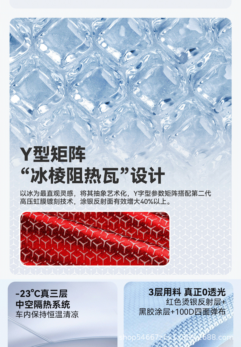 Suitable for Tesla's New Version Model 3/Y Sunroof Sunshade Y Sun Protection and Heat Insulation Magnetic Canopy Sunshade