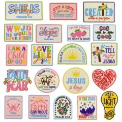 新しいカラフルな英語の布ステッカー刺繍パッチアクセサリー電気刺繍ピース衣類アクセサリーアイロンパッチ在庫卸売