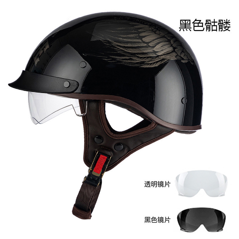 オートバイの電気自動車の半ヘルメットの復古ヘルメットを卸売りします。