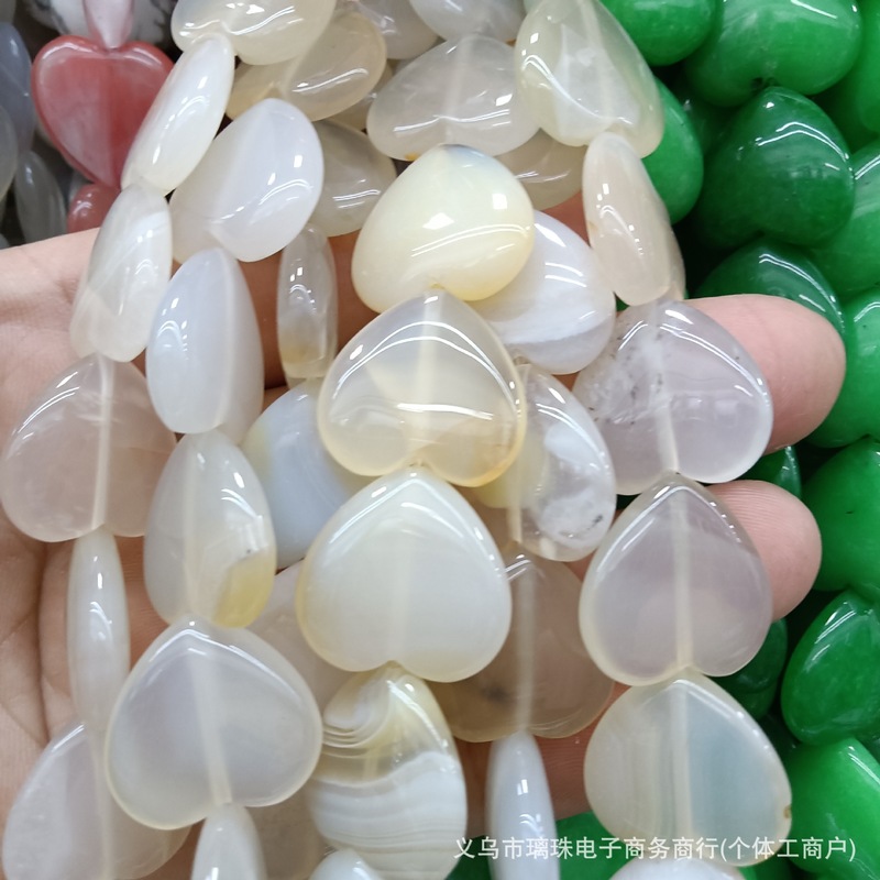 20 ミリメートル天然石クリスタル瑪瑙愛ピーチハート型 diy ジュエリーネックレスペンダントアクセサリー半完成ストレート穴|undefined