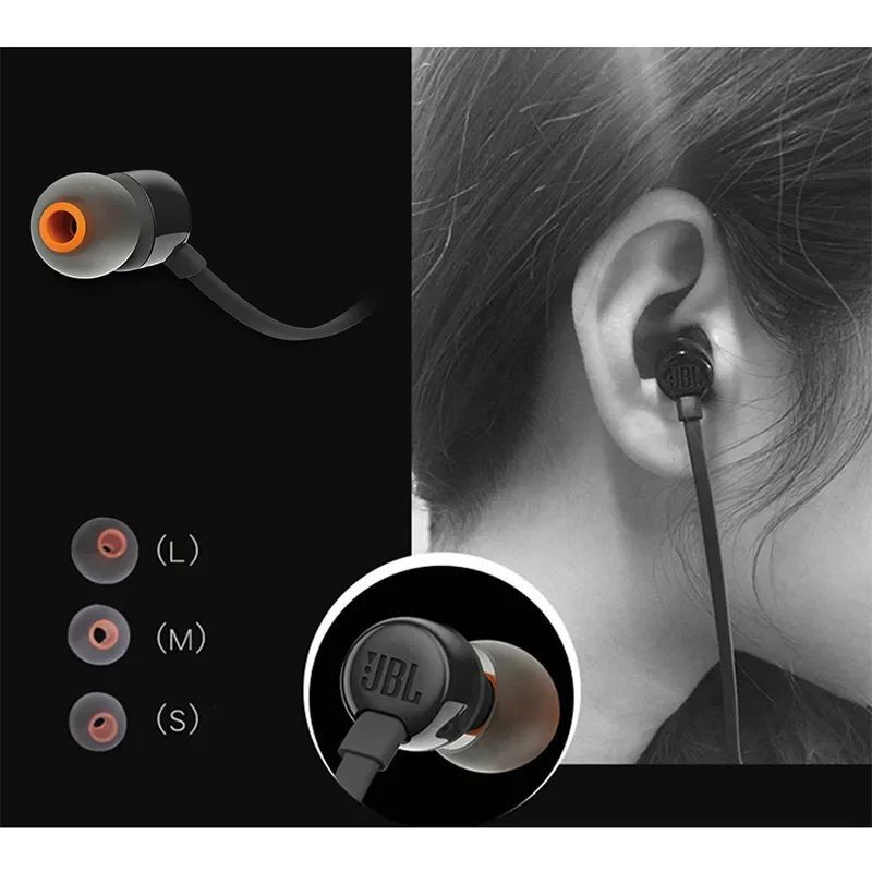 110 Wired In-Ear Headphones 3.5mm with Microphone and In-Line Control Stereo Headphones for Computers and Mobile Phones