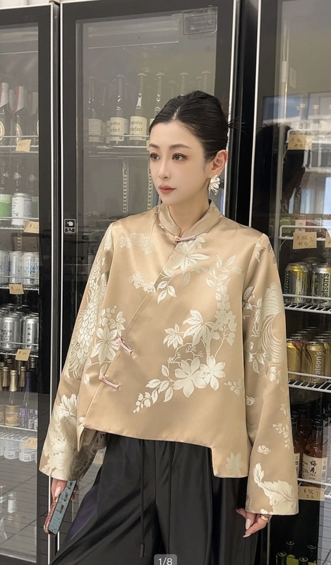 深圳南油真丝老缎外套重磅真丝提花外套新中式国风上衣时尚气质款|undefined