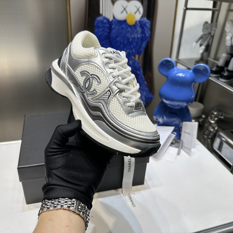 2024 Four Seasons Explosions Gold and Silver Horn King Thick Bottom Torre Shoes Women's All-match Mesh Breathable Casual sneaker