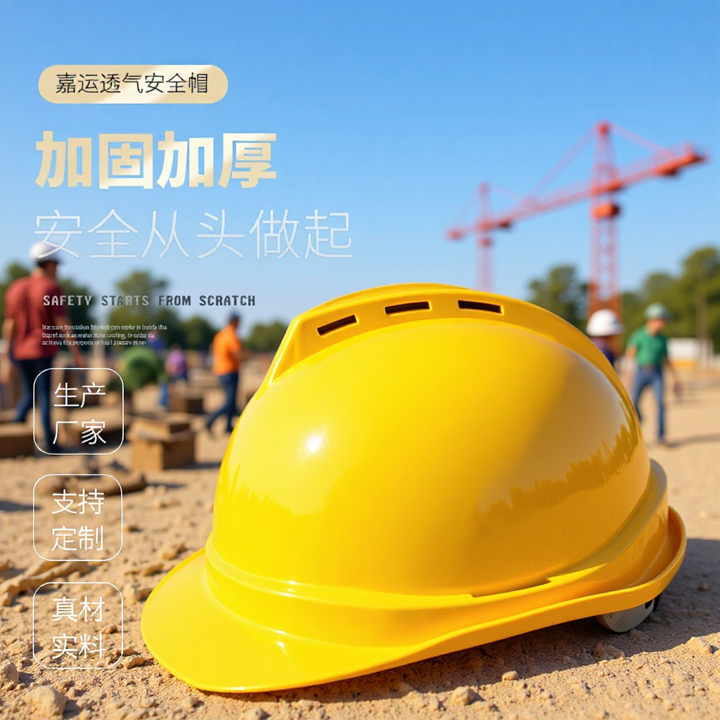 安全帽工地国标V型ABS透气建筑施工防砸印字电绝缘帽厂量大优防护