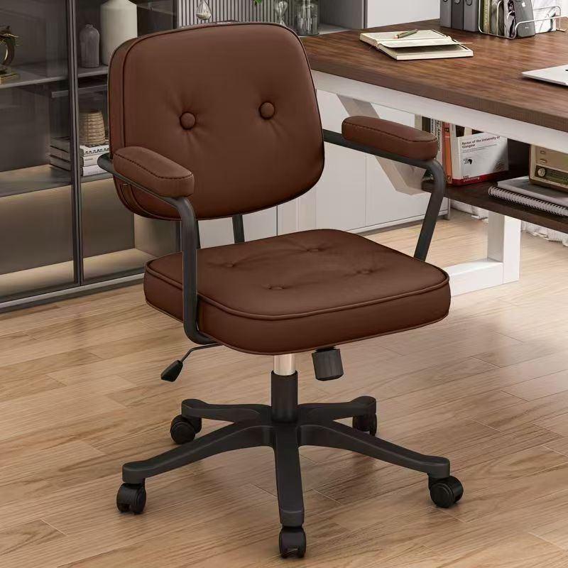 Home Chair with Backrest, Office Study Chair, Comfortable Dormitory Office Chair, Computer Chair for Long Sitting, Makeup Chair, Adjustable Swivel Chair