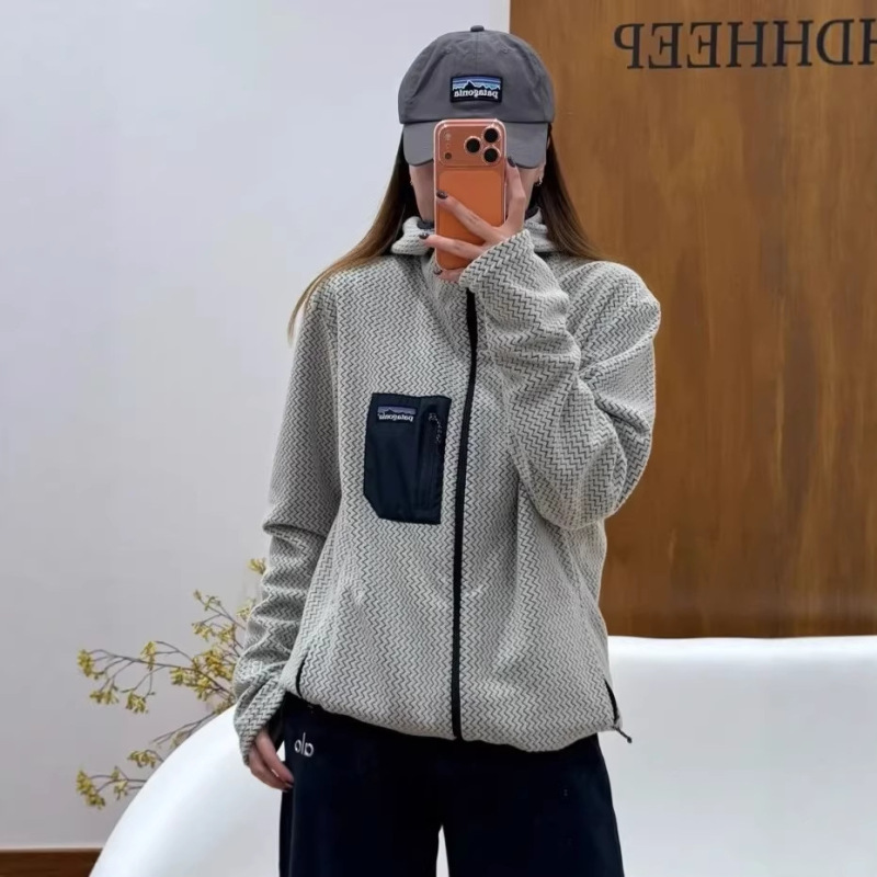 Bata Nicholas Tse Style Autumn and Winter Men's Outdoor Stand-Collar Warm Water Ripple Zipper Fleece Sweatshirt