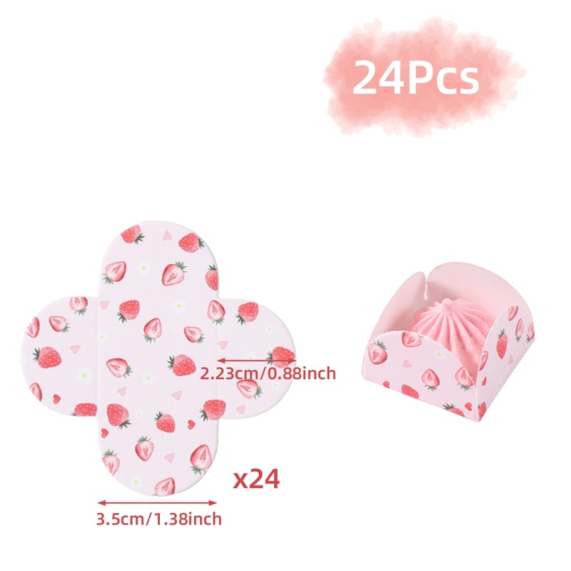 Fiesta temática de fresa chica rosa fruta cumpleaños vasos de papel desechables bandejas de papel cubiertos set decoración de mesa
