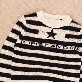 跨境一件代发2024秋冬季儿童羊毛衫套头线衣字母镂空套头针织衫