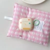 Colorful polka dot earphone case with white background shell + ring