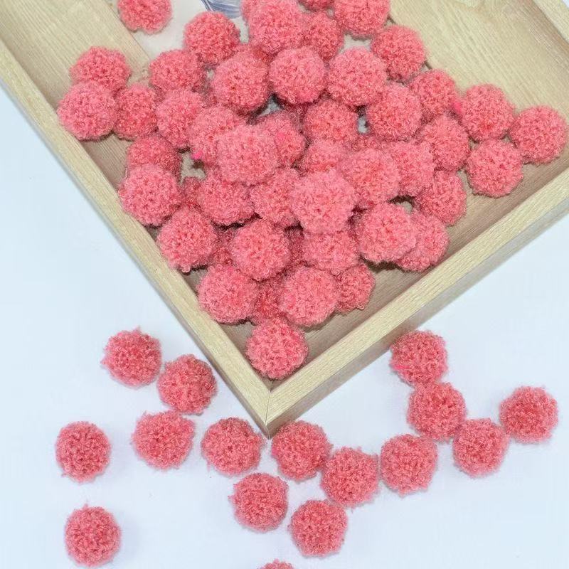 彩色仿泰迪毛绒球涤纶开司米毛线球diy鞋帽饰品配件小毛球批发