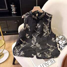 女夹衫刺绣夏款马款搭新外女马甲马甲小女上衣中式外穿春秋国风