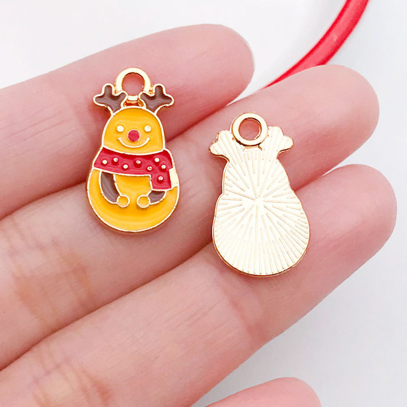 30種類のクリスマスツリーを混ぜた老人雪花ヘラジカ滴油合金ペンダント手作りdiyペンダントアクセサリー|undefined