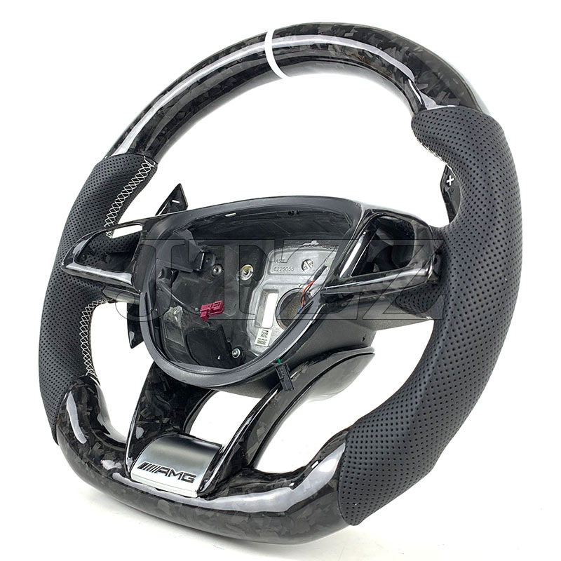 Suitable for Mercedes-Benz W205 C43 C63 E63 A45 GLA45 GLS63 modified carbon fiber steering wheel
