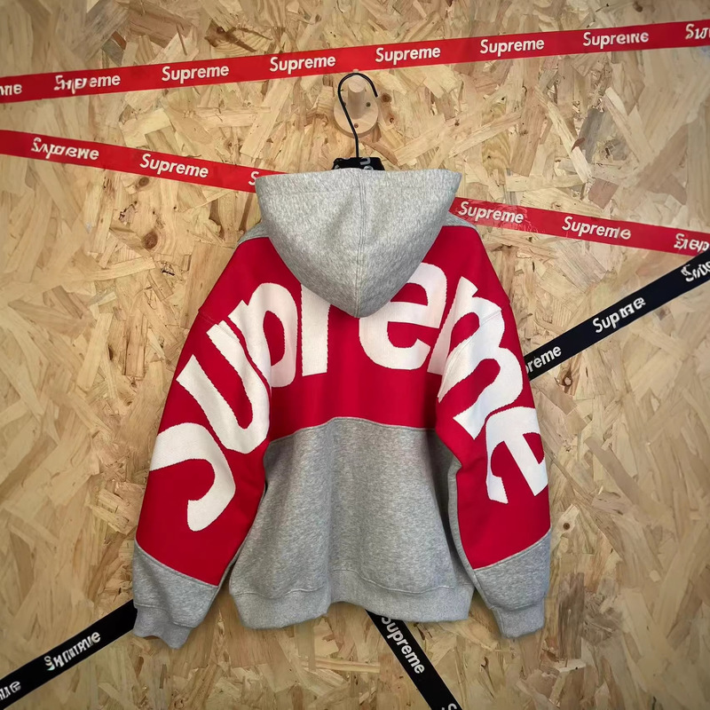 Cross-Border Classic Hot-Selling Sup Sweater with Letter Patchwork Hooded Sweatshirt, Large Logo Pullover Hoodie, Unisex Style