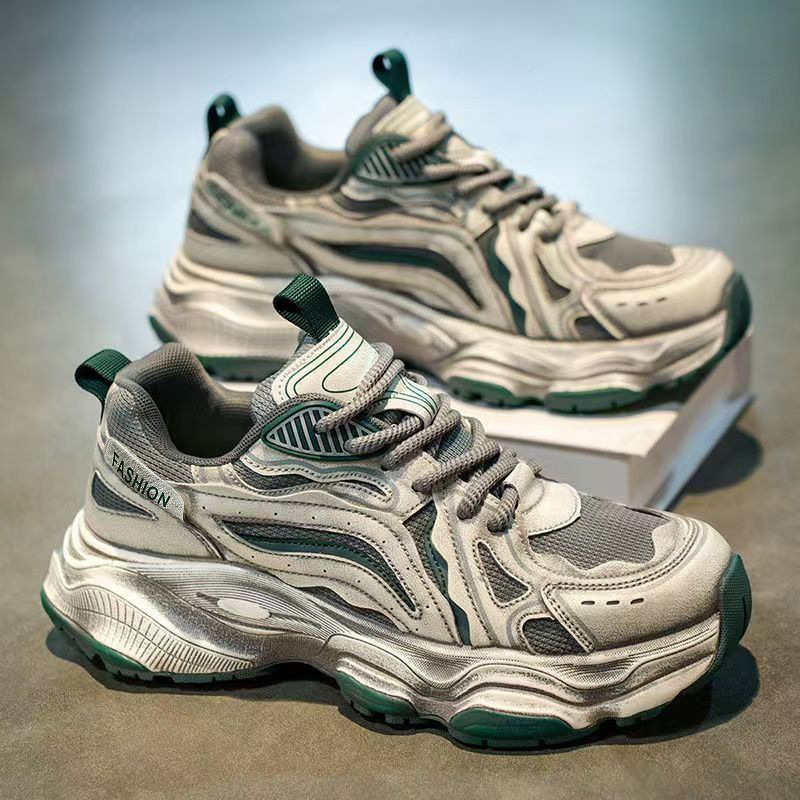 Men's shoes 2026 new autumn breathable mesh casual sports running shoes men's thick-soled height-increasing student dad shoes