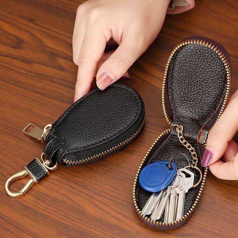 Litchi Pattern Car Key Bag, Unisex Car Key Storage Bag, Creative, Fashionable and Simple Keychain Pendant