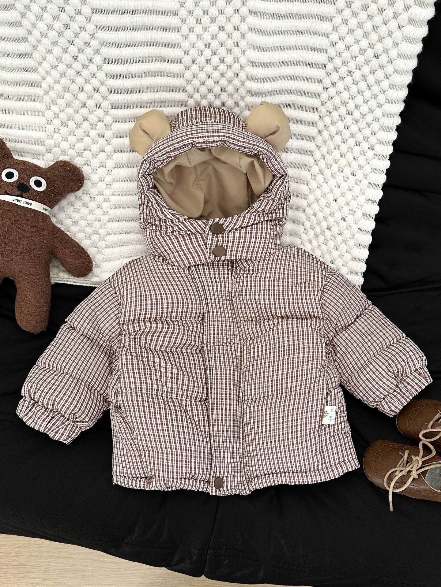 Bebés cool invierno abrigo de algodón de pluma bebé coreano lindo chaqueta de algodón con capuzas de algodón engrosado