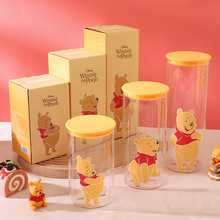 迪士尼正版草莓熊高硼硅零食玻璃密封罐储物罐家用厨房伴手礼批发