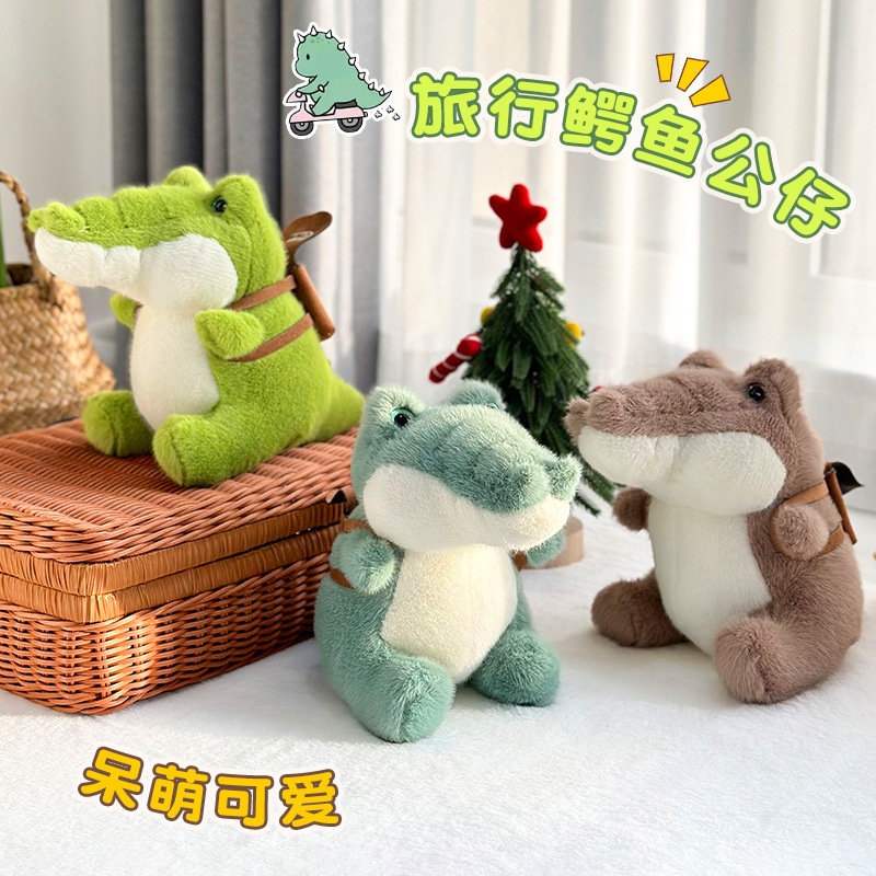 Muñecas de cocodrilo de tres colores muñecas de monstruos muñecas de dientes extrañas muñecas de peluche de 8 pulgadas monstruos fábrica de juguetes de peluche al por mayor