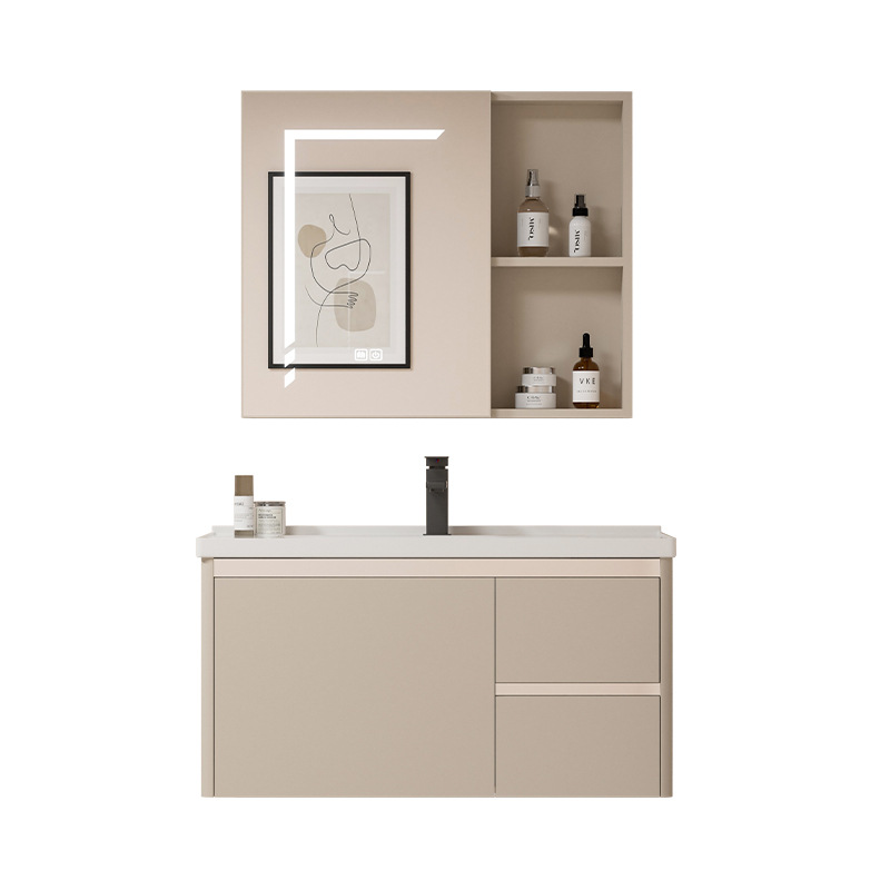 Nuevo gabinete de baño de aleación de aluminio lavabo de cerámica lavabo de baño integrado lavabo lavabo gabinete de lavabo