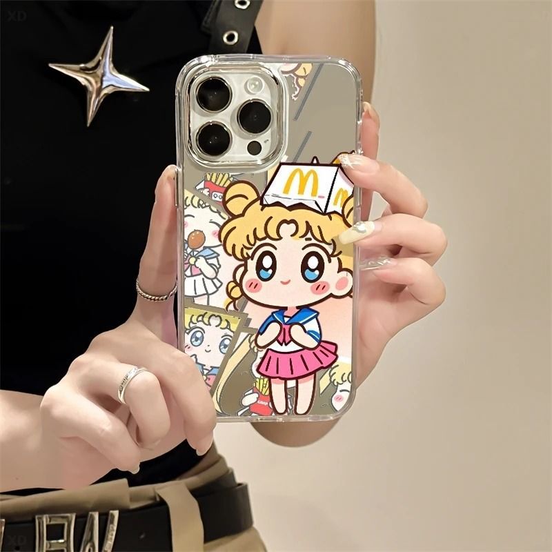 Beautiful Girl Suitable for Apple 16Pro Mobile Phone Case Iphone15Pro Hard Shell 14 Anime 13 Large Hole 12 Creative 11