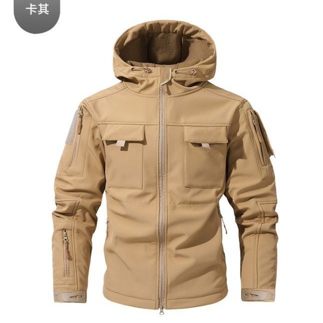 クロスボーダーメンズ秋冬TADシャークスキンソフトシェルジャケット迷彩防寒服スポーツアウトドアタクティカルフリースジャケット|undefined