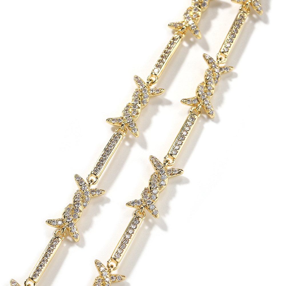 Thorn Fine Wire Necklace With Zircon For Men Elegant Accessory_voghion.com