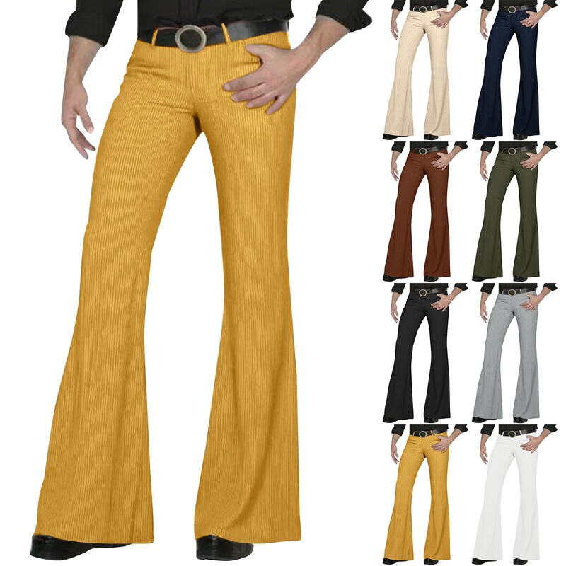 2025 Cross-Border Foreign Trade Men's Corduroy Fashion Casual Retro Flared Pants