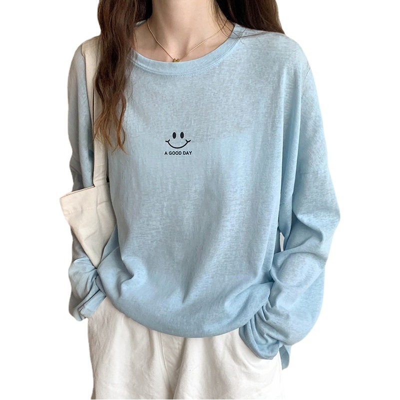 Ropa de protección solar para mujer, camiseta con máscara para el verano 2024, manga larga, estilo coreano, holgada, amarilla, transpirable, para aire acondicionado image 1