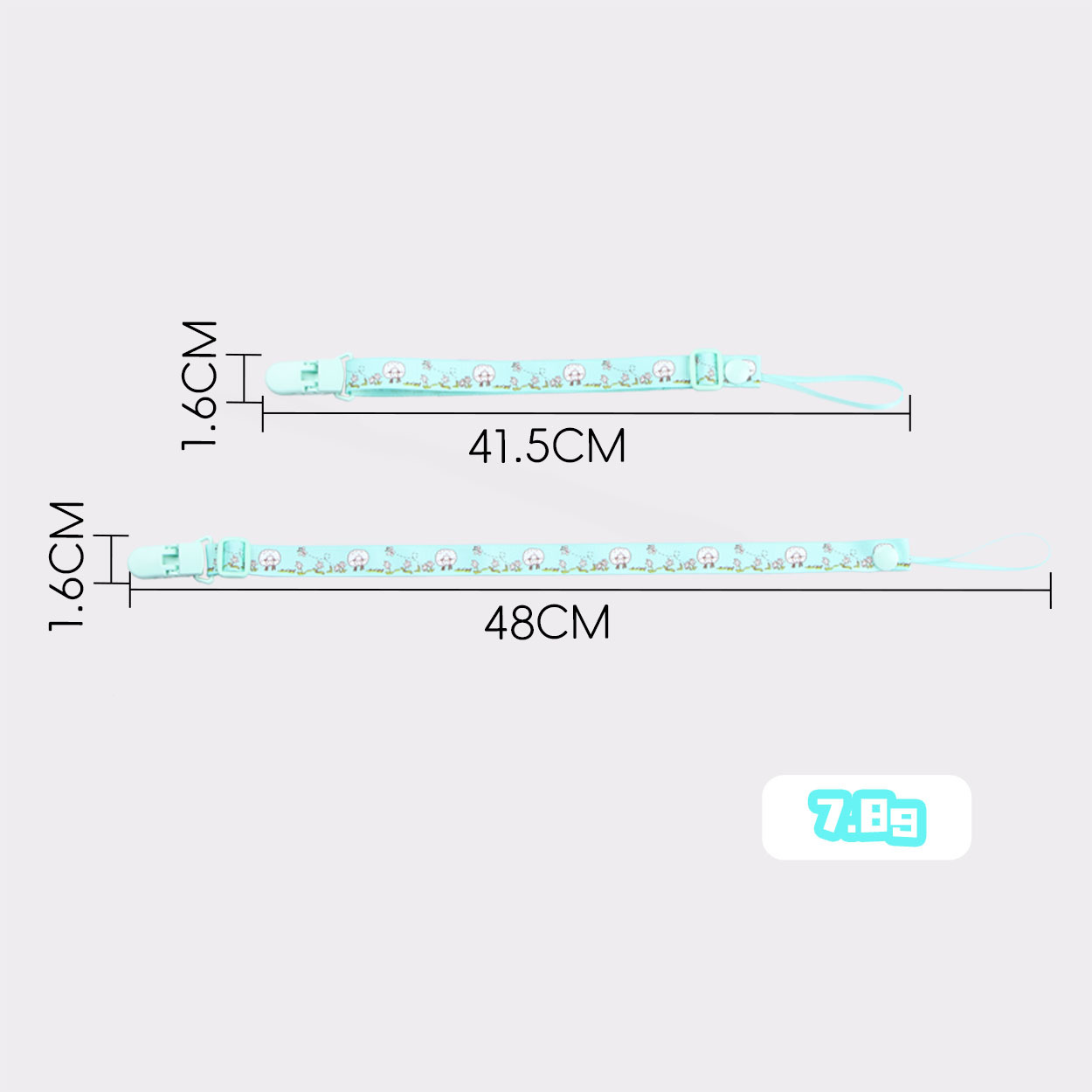 Bebé ajustable chupete cadena pezón anti-caída correa de juguete anti-gota clip mordida música cordón