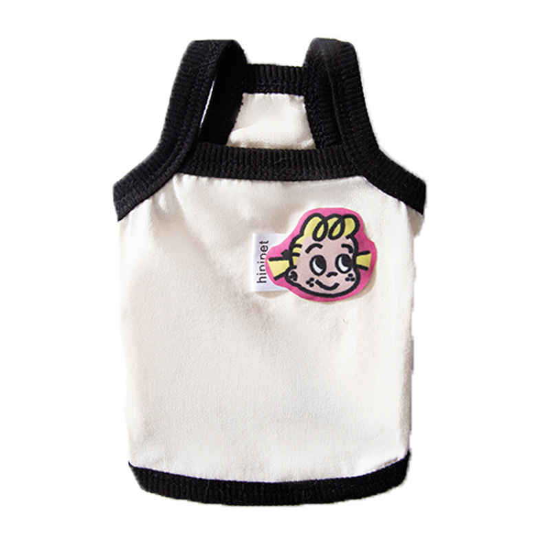 Primavera y verano perro simple borde negro niño niña pareja ropa cabestrillo gato dos pies ropa delgada de peluche para mascotas