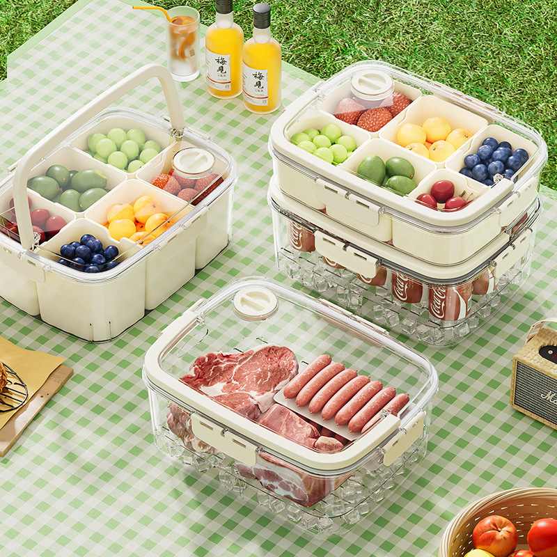 Caja de conservación portátil al aire libre camping primavera picnic almacenamiento de grado alimenticio refrigerador portátil caja de frutas