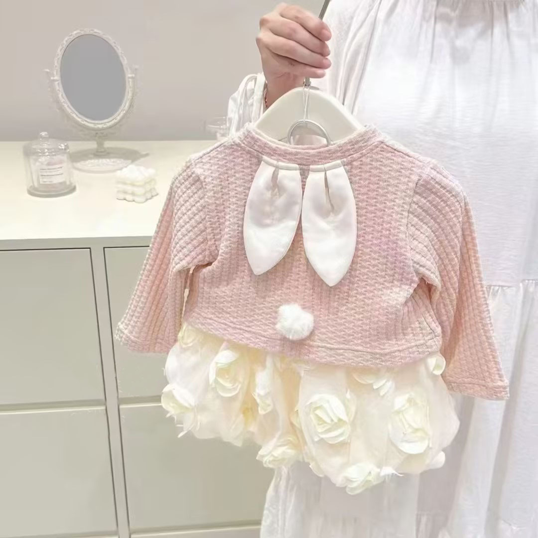 Girls' dress 2025 New Spring Children's Two-piece Spring Princess Dress for Baby Girls Spring and Autumn suit Dress