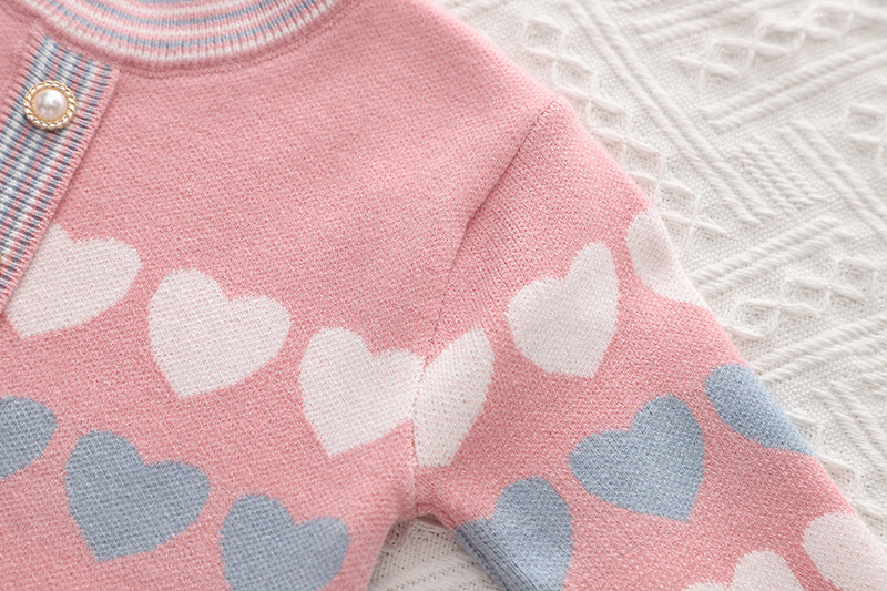 Ensemble de jupe deux pièces pour bébé et enfant en tricot pour fille, cardigan New Love, printemps et automne_voghion.com