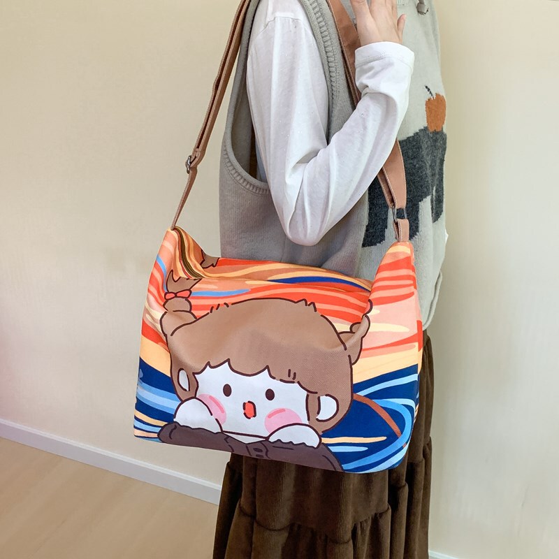 Niche Designer Tote Bag Women's 2025 New Cute Girl's Portable Crossbody Bag Student Outgoing Shoulder Bag