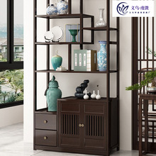 新中式实木博古架玄关桌博古架组合置物架文玩架茶叶架商品展示架