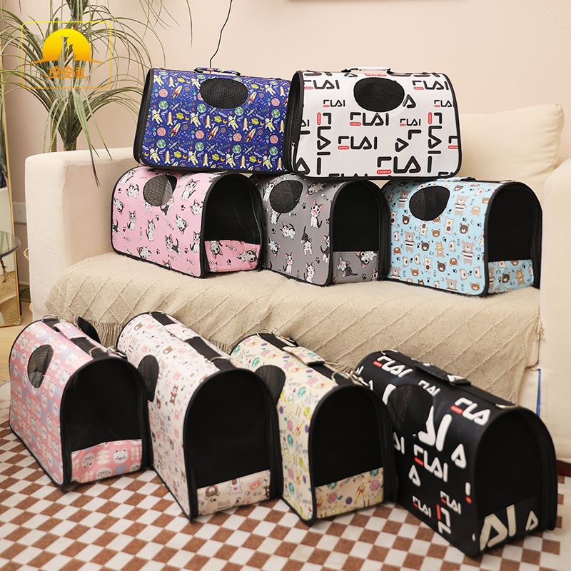 Mochila de gato cuero Taobao multi-color multi-patrón mascota multifuncional Oxford tela portátil excursión bolsa de mascotas al por mayor