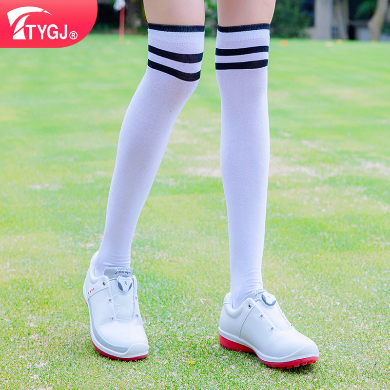 TTYGJ golf socks women's over-the-knee stockings three bars versatile casual long sports cotton socks TTYGJ golf socks women's over-the-knee stockings three bars versatile casual long sports cotton socks