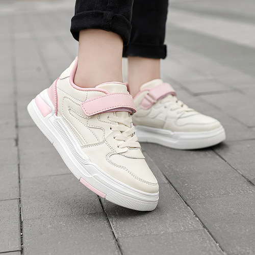 Best-selling children's sports shoes for boys and girls, spring edition, leather panel shoes for middle-aged children, casual shoes