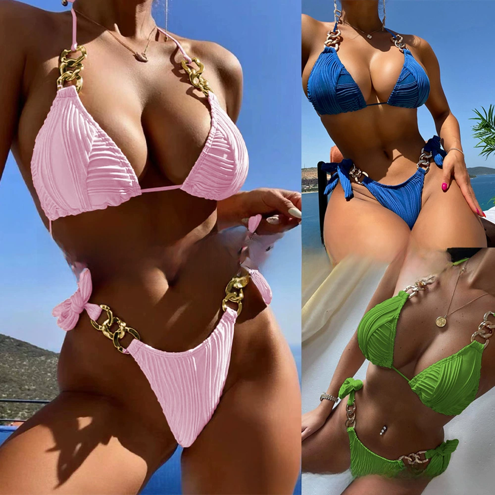 Купальные костюмы, sexy ткань, металлический пояс, европейский стиль, для импорта