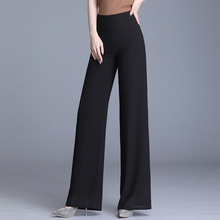 雪纺阔腿裤女春夏款韩版高腰宽松跳舞甩腿裤垂感长裤直筒裙裤
