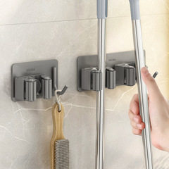 Magnetic Wall Hook for Mop and Broom, Non-Drilling Bathroom and Toilet Wall Mount, Multi-functional Cleaning Tool Holder