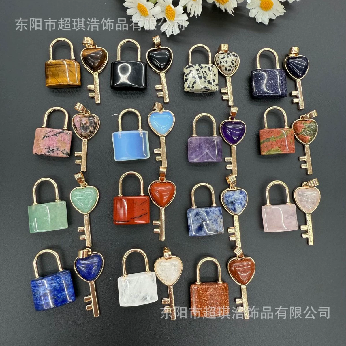 Кулон из натурального камня с кристаллом, ключ любви, концентрический замок, золотой кулон, ювелирные изделия с замком любви, ожерелье для пары, кулон