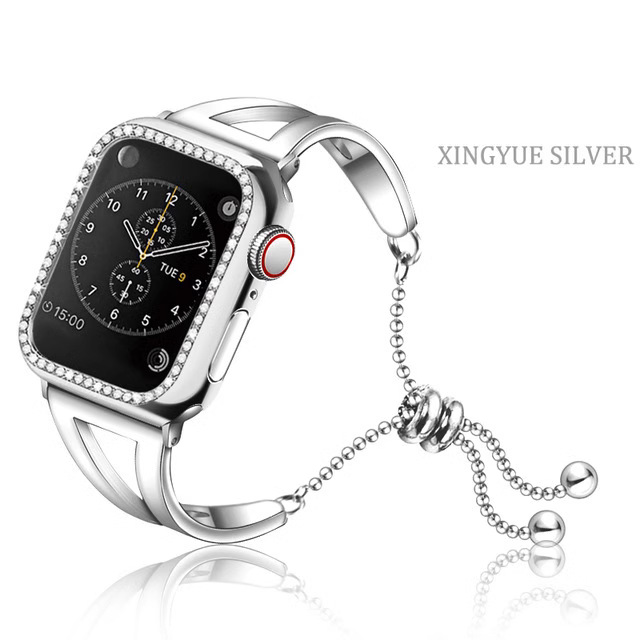 Suitable for Apple Metal Bracelet Strap iWatch 8/7/Se/6/5/4/3 Stainless Steel V-Shaped Secbolt