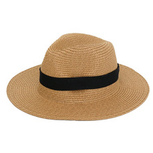 夏季可折叠大檐巴拿巴草帽沙滩海边度假太阳帽四季款休闲帽子批发