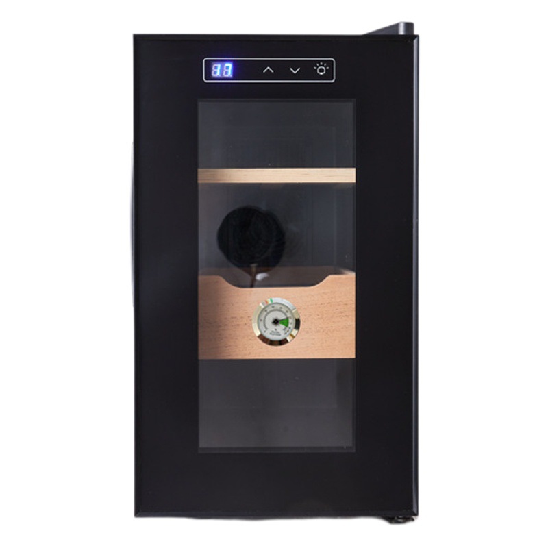 FUENTE fabricante de temperatura constante hidratante gabinete de cigarro semiconductor refrigerado por aire sola temperatura tabaco y vino Vitrina refrigerada pequeño gabinete de cigarro