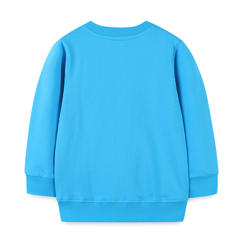Ropa infantil de otoño, nuevas llegadas, sudadera de manga larga para niños, estilo europeo y americano, jersey de cuello redondo para niños, sudadera con estampado.