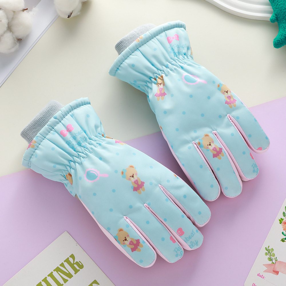 Guantes calientes para niños resistentes al frío en invierno, guantes de esquí al aire libre a prueba de viento, ciclismo a prueba de agua para niños y niñas