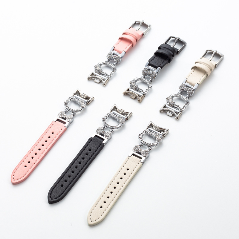 Suitable for Redmi Watch/5 Diamond-Encrusted High-End Kt Cat Leather Strap Xiaomi Bracelet 8Pro Smart Watch 9Pro