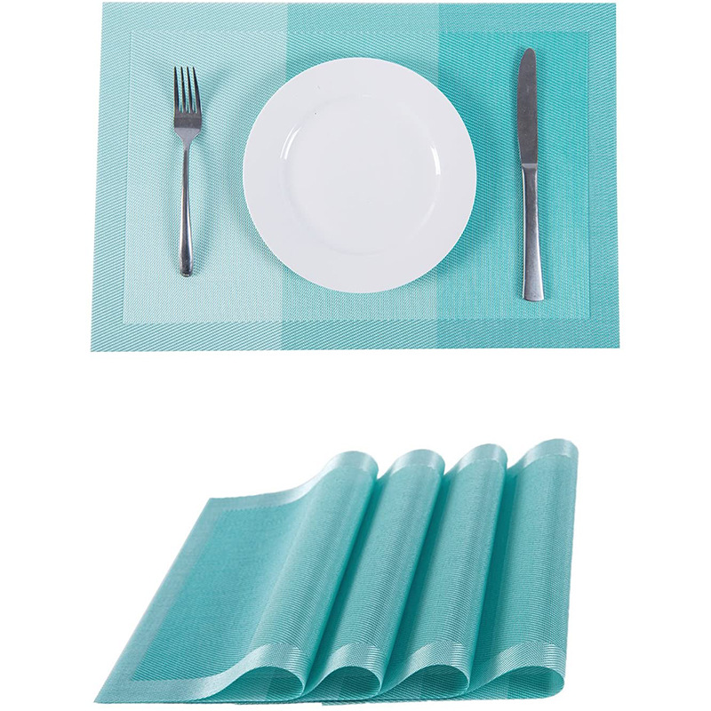 Contraste gradiente de color mantel de PVC mantel fácil limpieza estera de aislamiento mesa de comedor placa estera montaña imprimible LOGO impermeable antideslizante mat